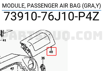 Suzuki 7391076J10P4Z MODULE, PASSENGER AIR BAG (GRA,Y)