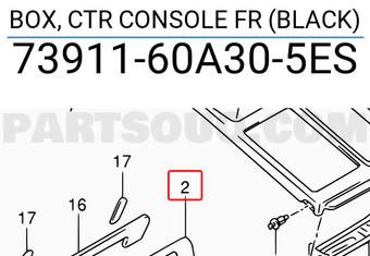 Suzuki 7391160A305ES BOX, CTR CONSOLE FR (BLACK)