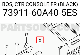 Suzuki 7391160A405ES BOS, CTR CONSOLE FR (BLACK)