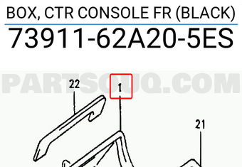 Suzuki 7391162A205ES BOX, CTR CONSOLE FR (BLACK)