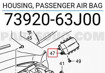 Suzuki 7392063J00 HOUSING, PASSENGER AIR BAG