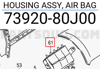 Suzuki 7392080J00 HOUSING ASSY, AIR BAG