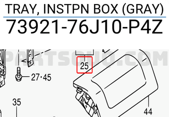 Suzuki 7392176J10P4Z TRAY, INSTPN BOX (GRAY)