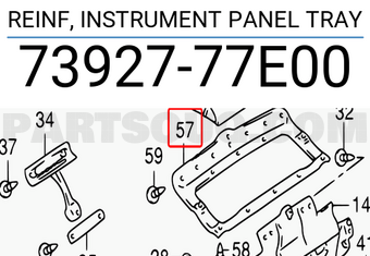 Suzuki 7392777E00 REINF, INSTRUMENT PANEL TRAY