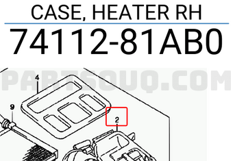 Suzuki 7411281AB0 CASE, HEATER RH