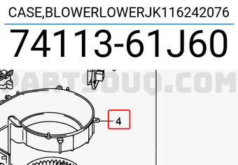 Suzuki 7411361J60 CASE,BLOWERLOWERJK116242076