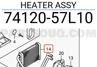 Suzuki 7412057L10 HEATER ASSY