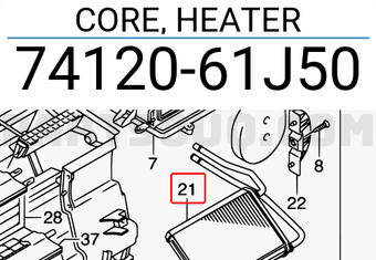 Suzuki 7412061J50 CORE, HEATER