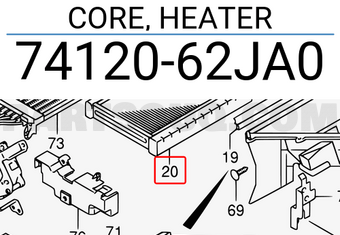 Suzuki 7412062JA0 CORE, HEATER