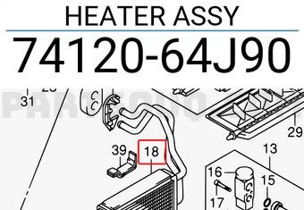 Suzuki 7412064J90 HEATER ASSY