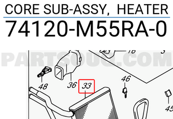 Suzuki 74120M55RA0 CORE SUB-ASSY, HEATER