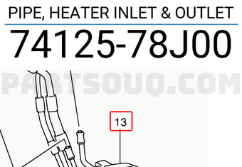 Suzuki 7412578J00 PIPE, HEATER INLET & OUTLET