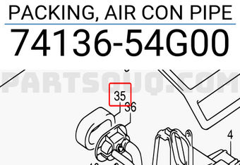 Suzuki 7413654G00 PACKING, AIR CON PIPE