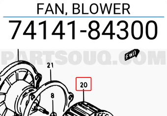 Suzuki 7414184300 FAN, BLOWER
