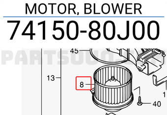 Suzuki 7415080J00 MOTOR, BLOWER
