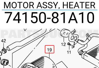 Suzuki 7415081A10 MOTOR ASSY, HEATER