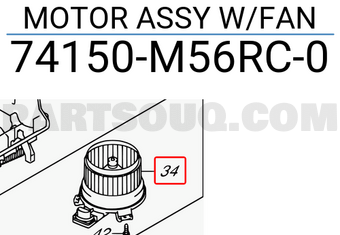 Suzuki 74150M56RC0 MOTOR ASSY W/FAN