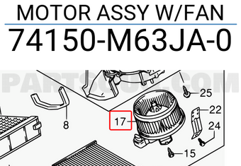 Suzuki 74150M63JA0 MOTOR ASSY W/FAN