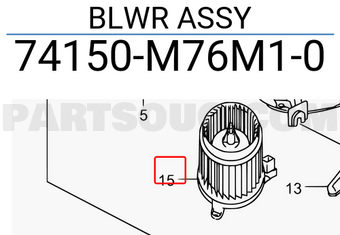 Suzuki 74150M76M10 BLWR ASSY