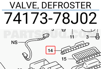 Suzuki 7417378J02 VALVE, DEFROSTER