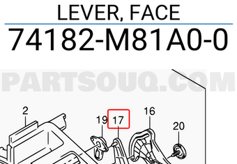 Suzuki 74182M81A00 LEVER, FACE