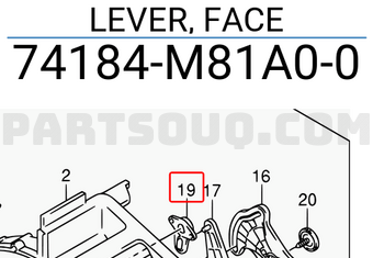 Suzuki 74184M81A00 LEVER, FACE