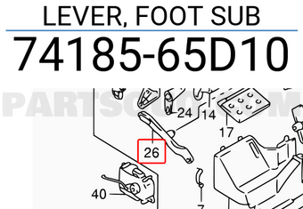 Suzuki 7418565D10 LEVER, FOOT SUB