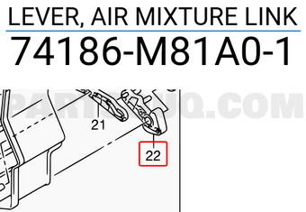 Suzuki 74186M81A01 LEVER, AIR MIXTURE LINK