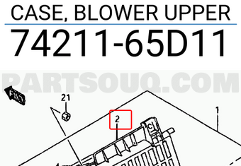 Suzuki 7421165D11 CASE, BLOWER UPPER