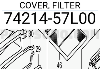 Suzuki 7421457L00 COVER, FILTER
