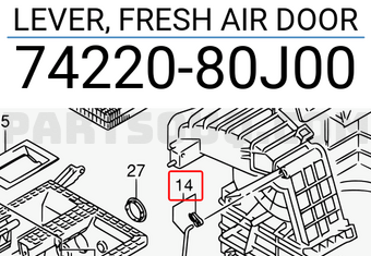 Suzuki 7422080J00 LEVER, FRESH AIR DOOR