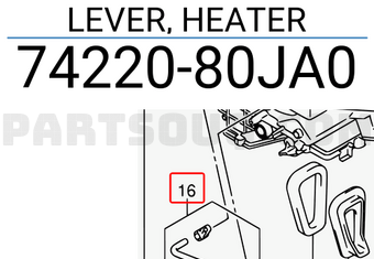 Suzuki 7422080JA0 LEVER, HEATER