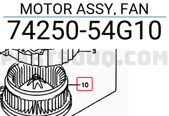 Suzuki 7425054G10 MOTOR ASSY, FAN