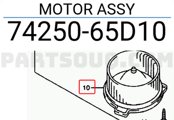 Suzuki 7425065D10 MOTOR ASSY