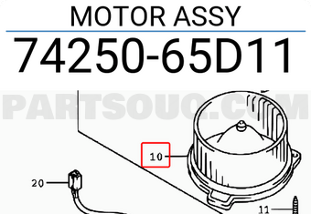 Suzuki 7425065D11 MOTOR ASSY