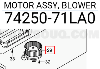 Suzuki 7425071LA0 MOTOR ASSY, BLOWER