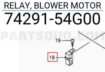 Suzuki 7429154G00 RELAY, BLOWER MOTOR