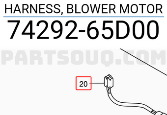 Suzuki 7429265D00 HARNESS, BLOWER MOTOR