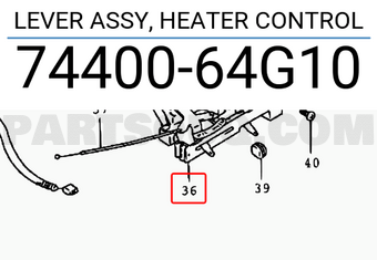 Suzuki 7440064G10 LEVER ASSY, HEATER CONTROL