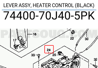 Suzuki 7440070J405PK LEVER ASSY, HEATER CONTROL (BL,ACK)