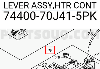 Suzuki 7440070J415PK LEVER ASSY,HTR CONT