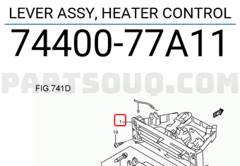 Suzuki 7440077A11 LEVER ASSY, HEATER CONTROL