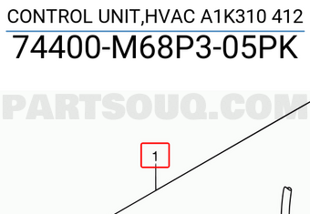 Suzuki 74400M68P305PK CONTROL UNIT,HVAC A1K310 412
