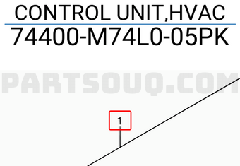 Suzuki 74400M74L005PK CONTROL UNIT,HVAC