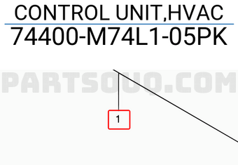 Suzuki 74400M74L105PK CONTROL UNIT,HVAC