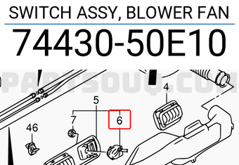 Suzuki 7443050E10 SWITCH ASSY, BLOWER FAN