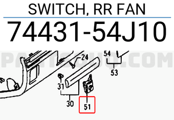 Suzuki 7443154J10 SWITCH, RR FAN
