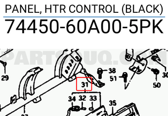 Suzuki 7445060A005PK PANEL, HTR CONTROL (BLACK)