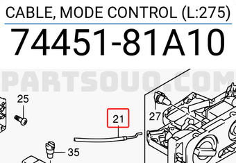 Suzuki 7445181A10 CABLE, MODE CONTROL (L:275)