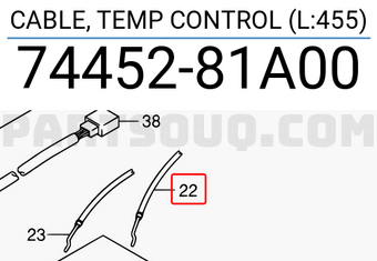 Suzuki 7445281A00 CABLE, TEMP CONTROL (L:455)